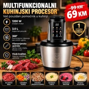 Električna sjeckalica za meso 3 l s digitalnim panelom